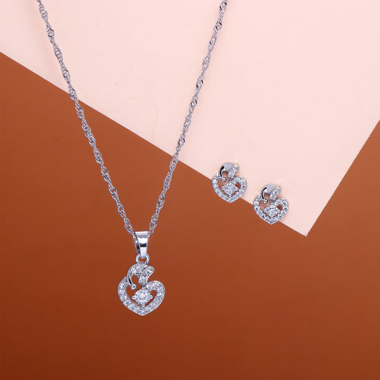 Enchanted Heart Pendant with Earring Set