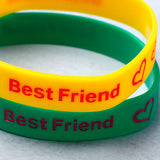 Silicone Friendship Bands Yellow and Green Set of 2