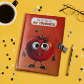 Apple Theme Googli Eyes Lock Notebook