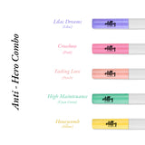 Elitty Anti-Hero Eyeliner Combo (Peach, Lilac Purple, Cyan Green, Yellow, Pink), 4 ml each