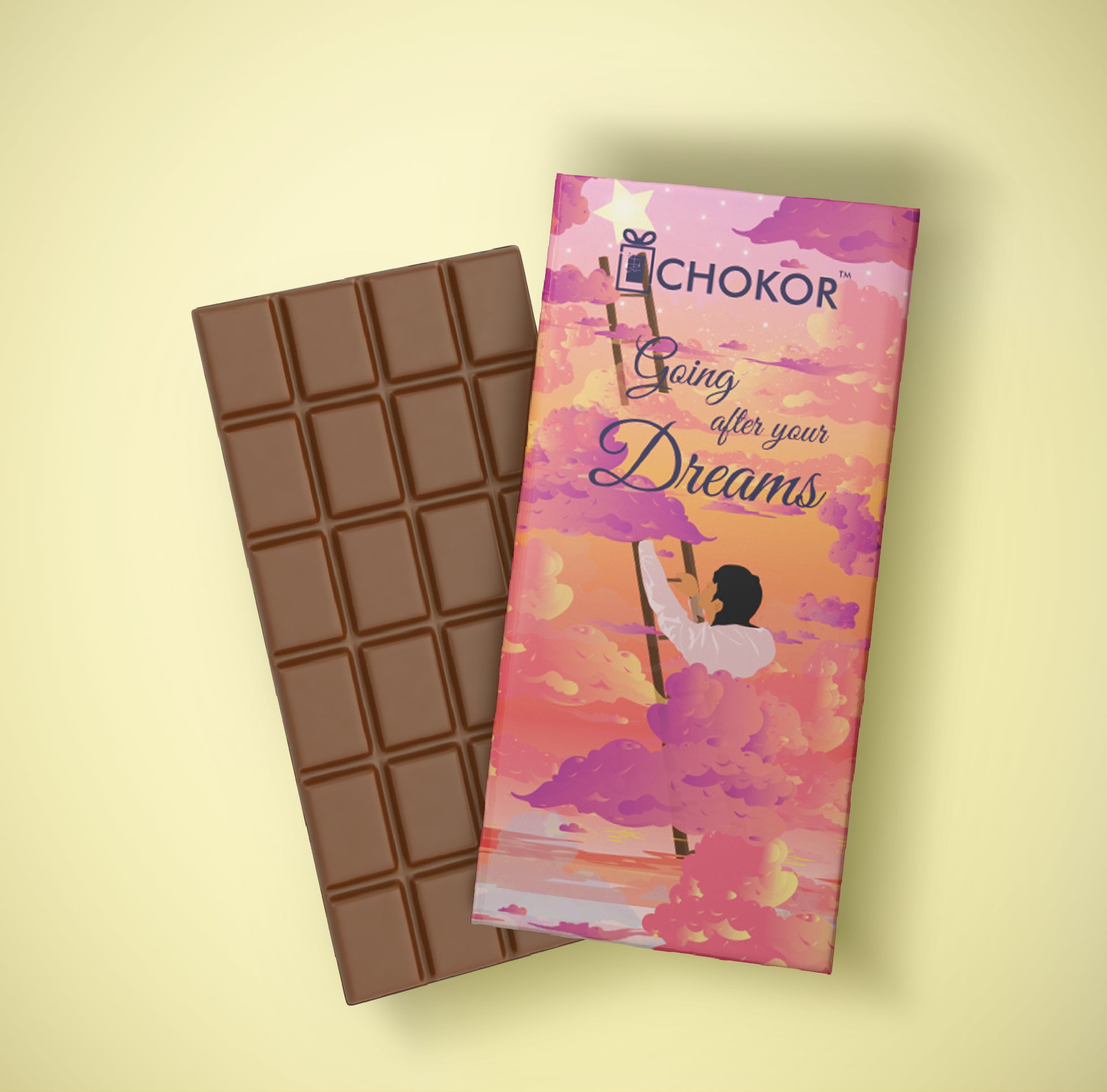 CHOKOR Going After Your Dreams - Coffee Flavoured Almond Chocolate Bar
