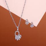 Blush Bloom Pendant with Earring Set