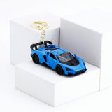Blue Sports Car Keychain
