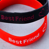 Silicone Friendship Bands Black and Red Set of 2