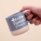 Best Friends Forever Quoted Cork Base Grey Mug