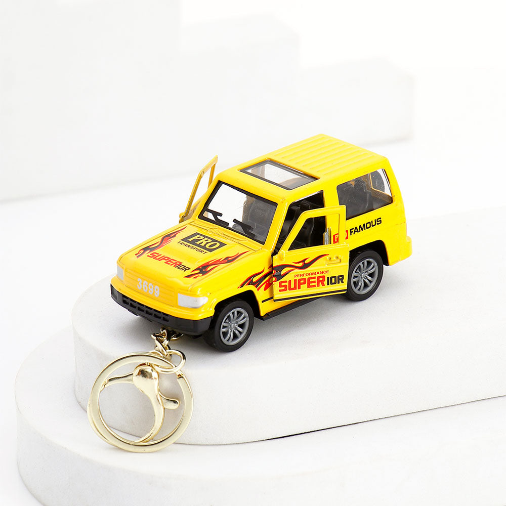 Yellow Safari Jeep Keychain