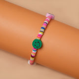 Pink Loop Smiley Bead Friendship Bracelet