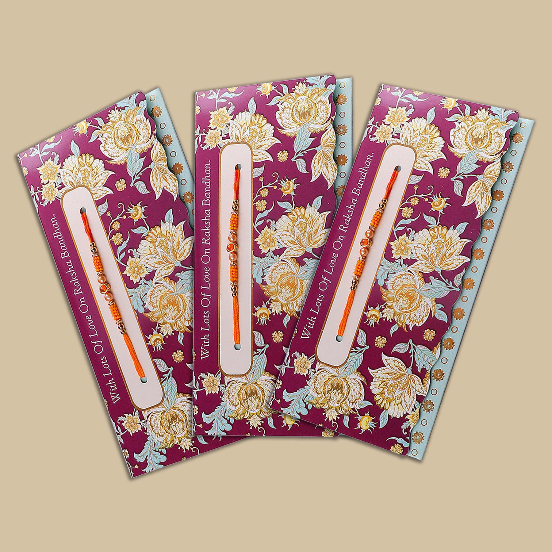 For My Brother Rakhi mailer with Roli chawal and Envelope Pack of 3