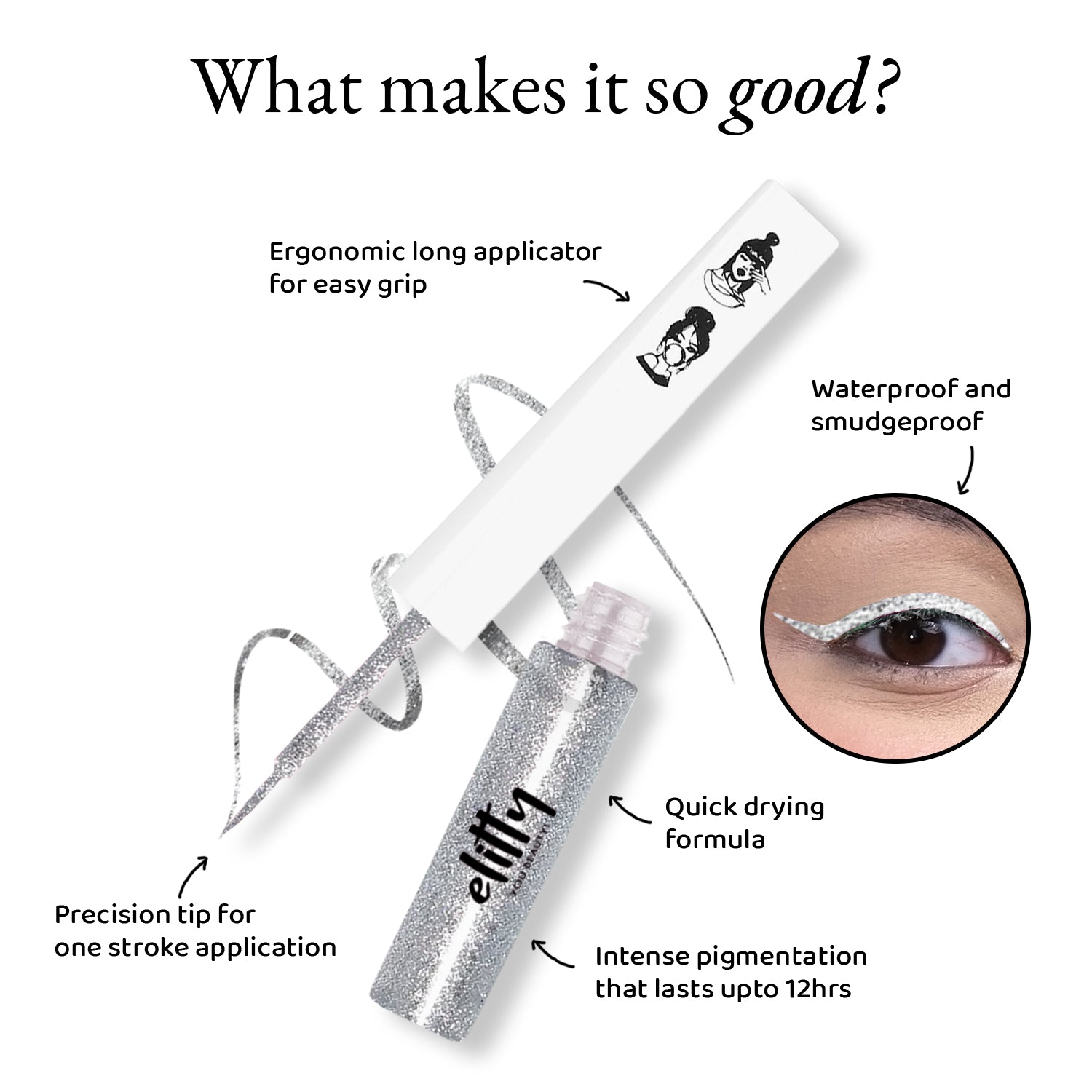 Elitty Silver Glitter Eyeliner -Starlight ( 4ml)