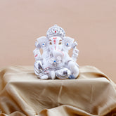 Lord Ganesha Idol with Silver Emblishment