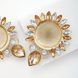 Handcrafted Stone Emblished Metal Diya - Pack of 4