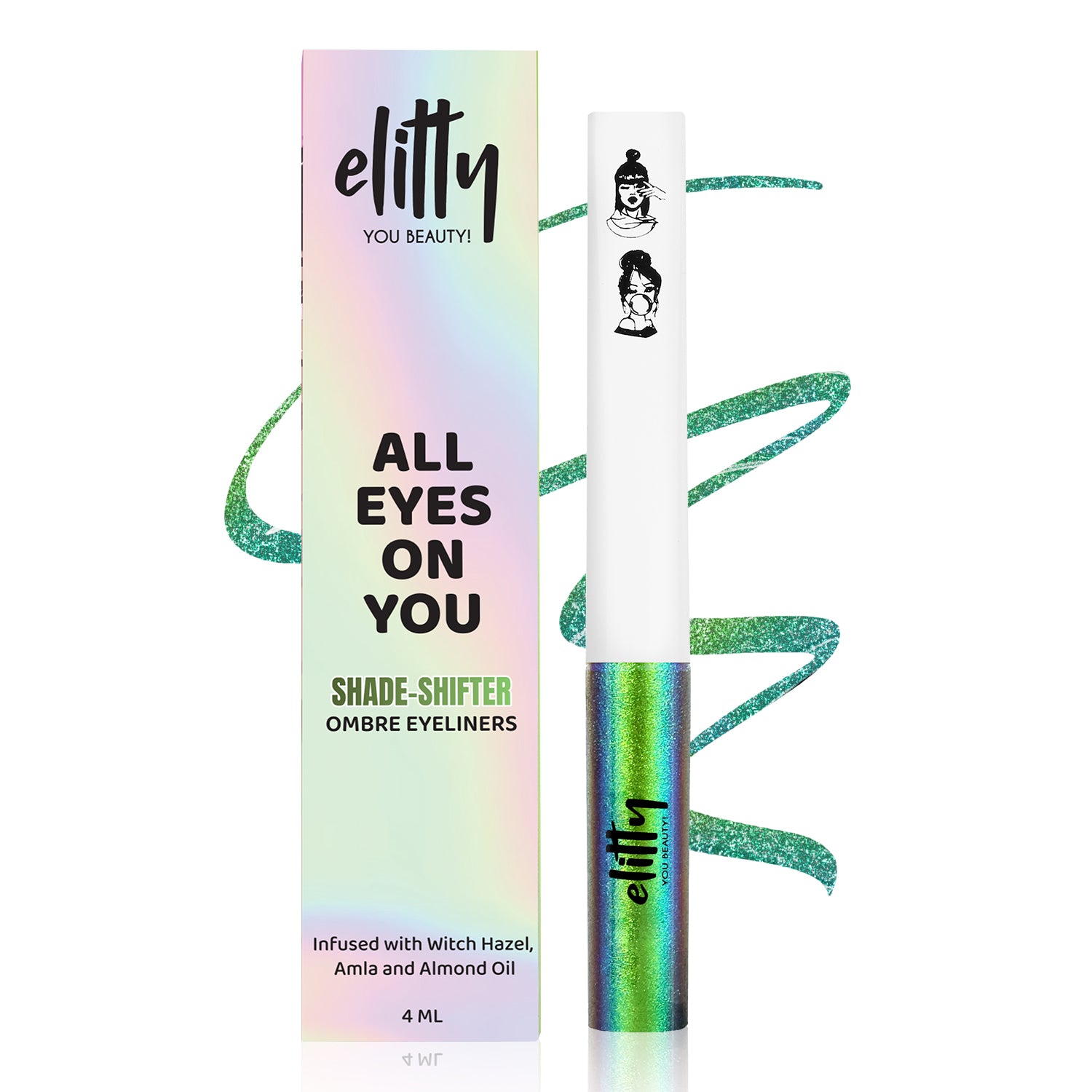 Elitty Green- Blue Ombre Holographic Eyeliner -Aurora ( 4ml)