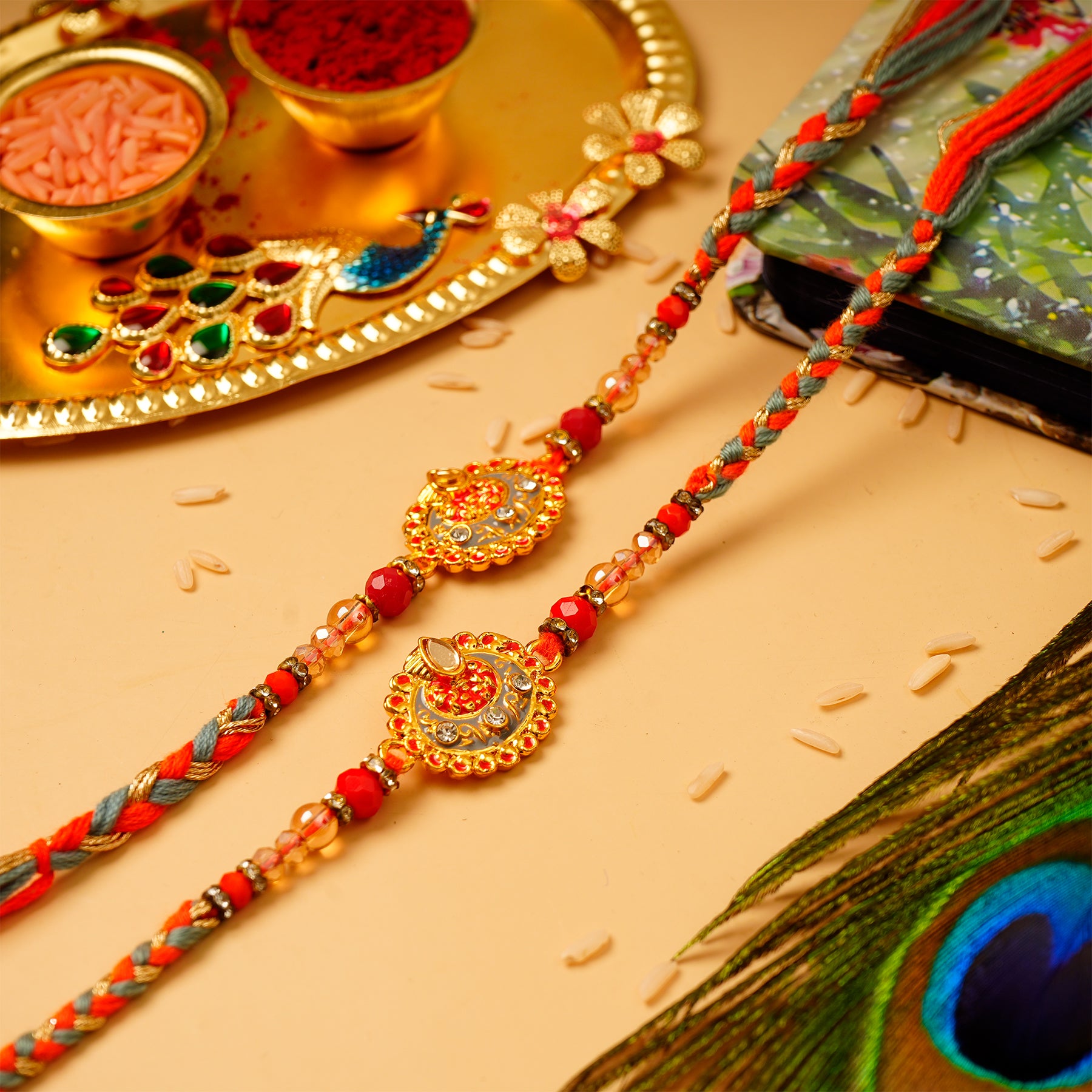 Rinestone Designer Rakhi Pack of 2