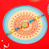 Heartwarming Greeting Card with a Sacred Rakhi with Mug and Chocolate