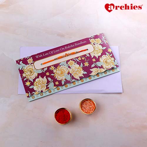 Lot's of Love Rakhi mailer with Roli chawal and Envelope