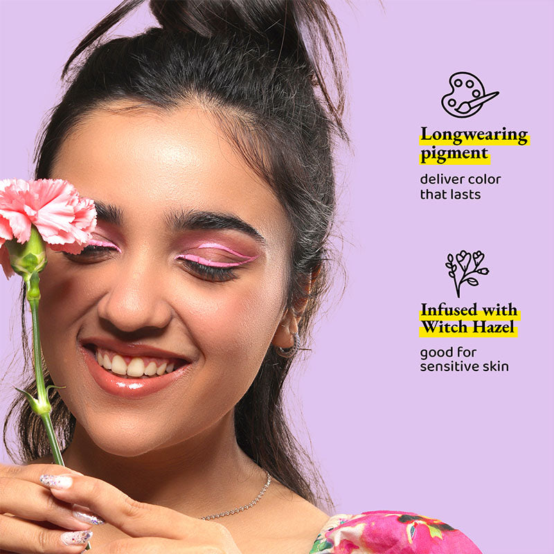 Elitty Mini Pop Colour Waterproof Liquid Eyeliner Combo | Matte Shades (Pink, Lilac, Black) & Metallic Shades (Blue, Emerald Green) | 1 ML Each