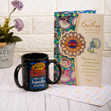 For My Brother Greeting Card With Three Handle Mug