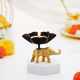 Golden and Black Elephant Diya
