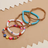 Floral Charm Multi Layer Bracelet Set
