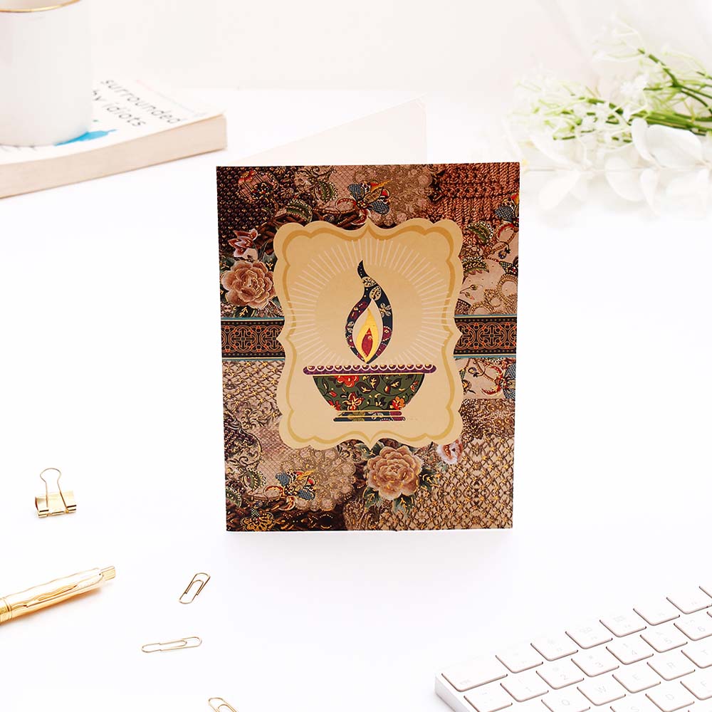 Sparkling Diwali Seasons Greeting Card Pack Of 10