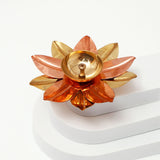 Floral Brass Akhand Jyoti Diya