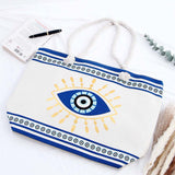 White Evil Eye Tote Bag