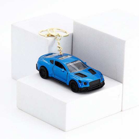 Cobalt Blue Sports Car Keychain
