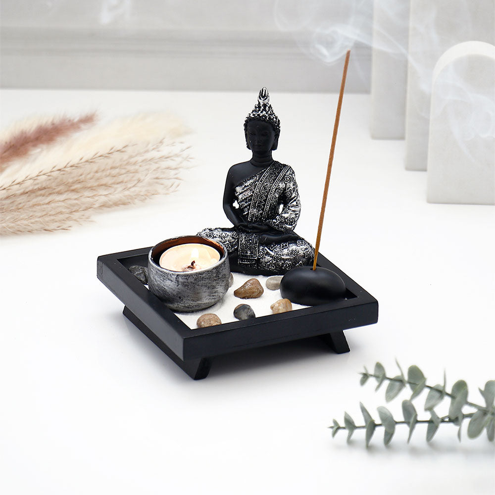 Silver Budda Incense Stick Holder