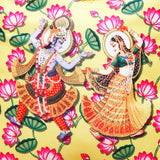 Shree Lakshmi Narayan Ethnic Handcrafted Zip Up Fabric Bag - Yellow