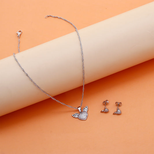 Wings of Love Pendant with Earring Set
