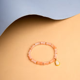 Soft Blush Golden Charm Bracelet