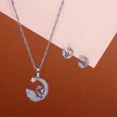Celestial Swan Pendant with Earring Set