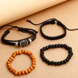 Autumn Leaf Beaded Multilayer Leather Bracelet