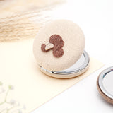 Beige Knitted Compact Mirror