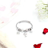 Lock and Key Charms Silver Bracelet
