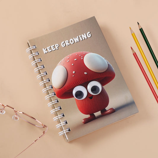 Mushroom Theme Googli Eyes Spiral Notebook