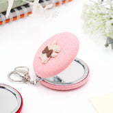 Pink Knitted Compact Mirror