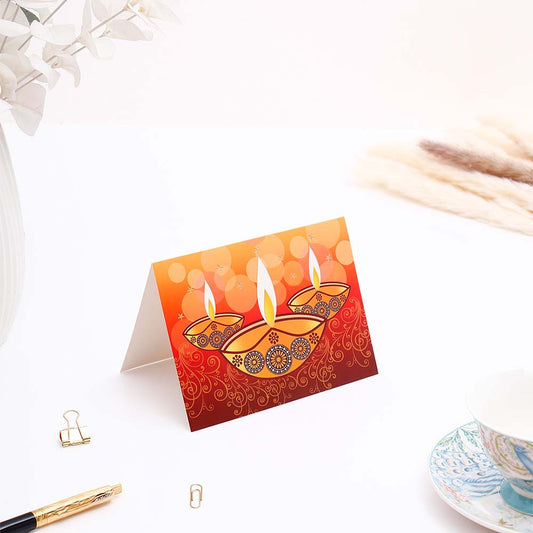 Happy Deepawali Seasons Greeting Card Pack Of 50