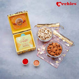Yellow Rakhi Trunk Box with Dry Fruits