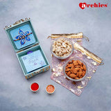 Mint Rakhi Trunk Box with Dry Fruits