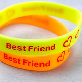 Silicone Friendship Bands Yellow and Orange Set of 2