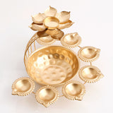 Lotus Tealight 7 Diya Thali Stand