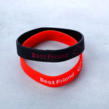 Silicone Friendship Bands Black and Red Set of 2