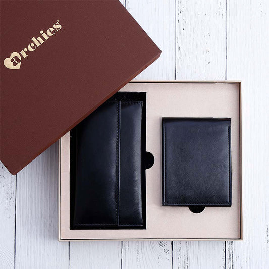 Men And Women Wallet Gift Set - Black