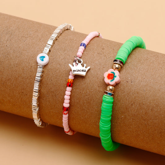 Princess Charm Multi Layer Bracelet Set