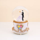 Pink Romantic Couple Musical Snow Globe