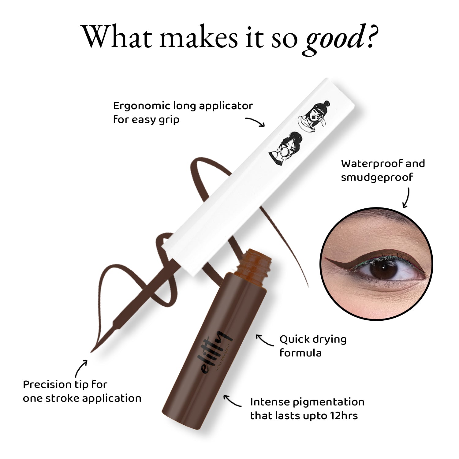 Elitty Brown Matte Pop Coloured Eyeliner -Spill The Tea (4ml)