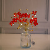 Red Blossoms in Crystal Vase