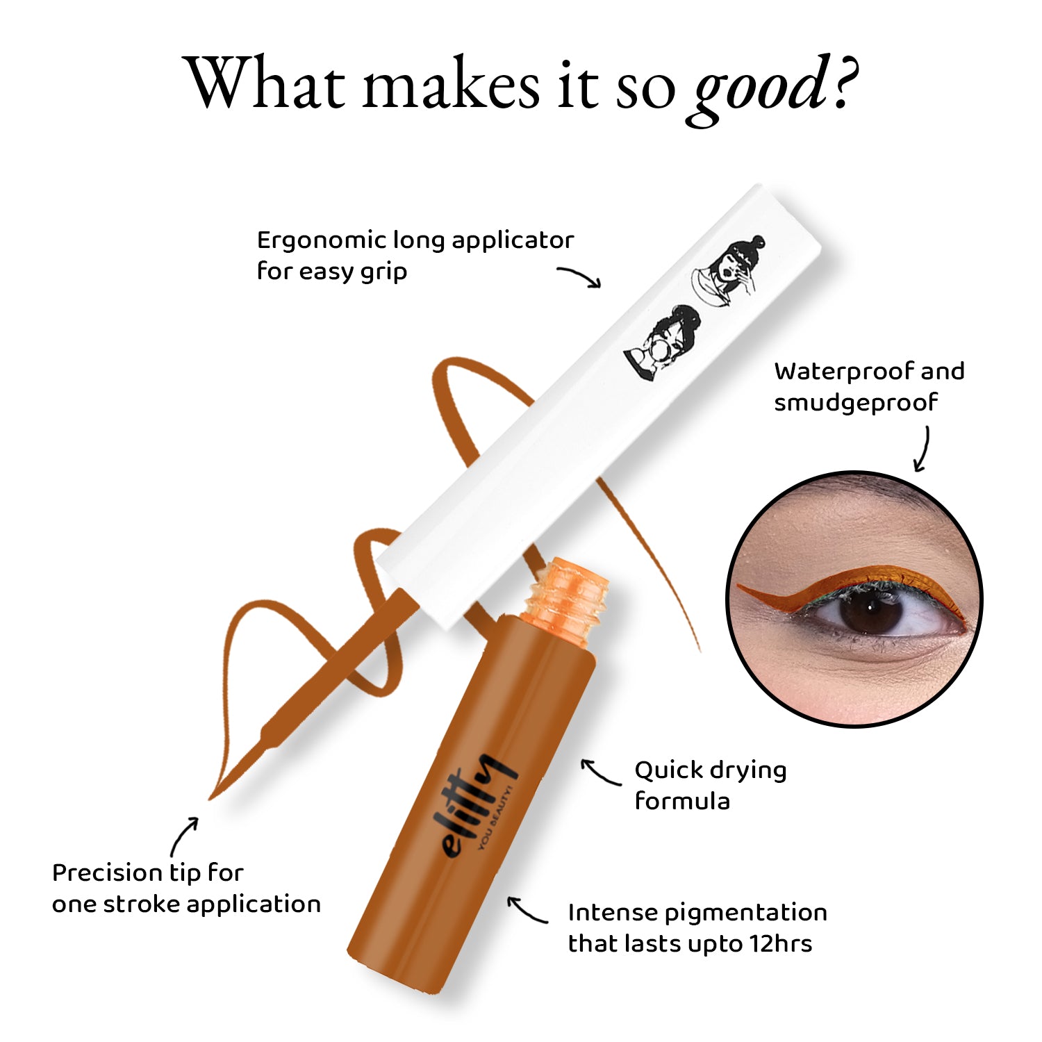 Elitty Tan Brown Matte Pop Coloured Eyeliner - Manifestation (4ml)