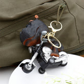 Hippo Bike Ride Keychain